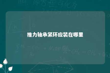 推力轴承紧环应装在哪里 